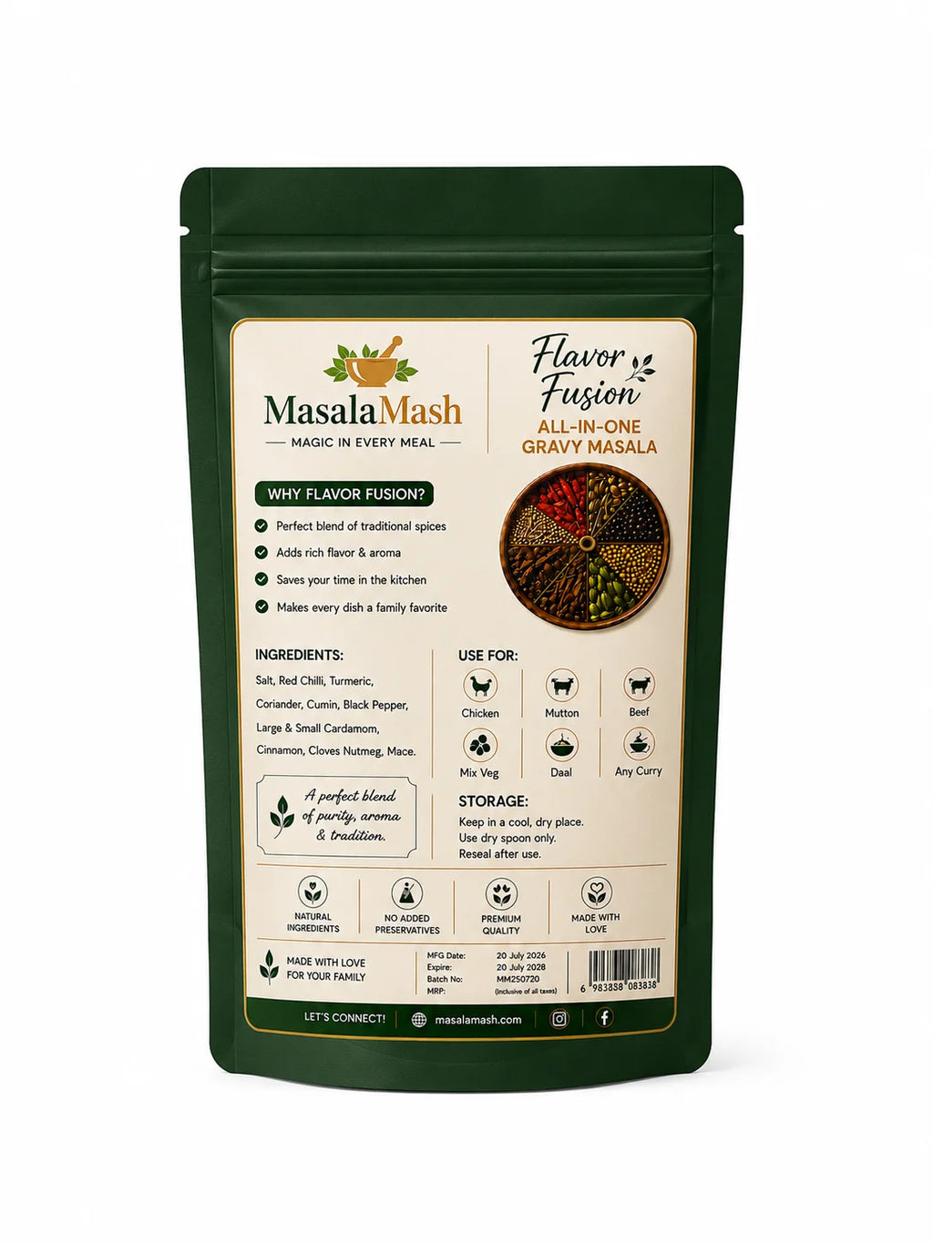 MasalaMash Flavor Fusion All-in-One Gravy Masala | 250g