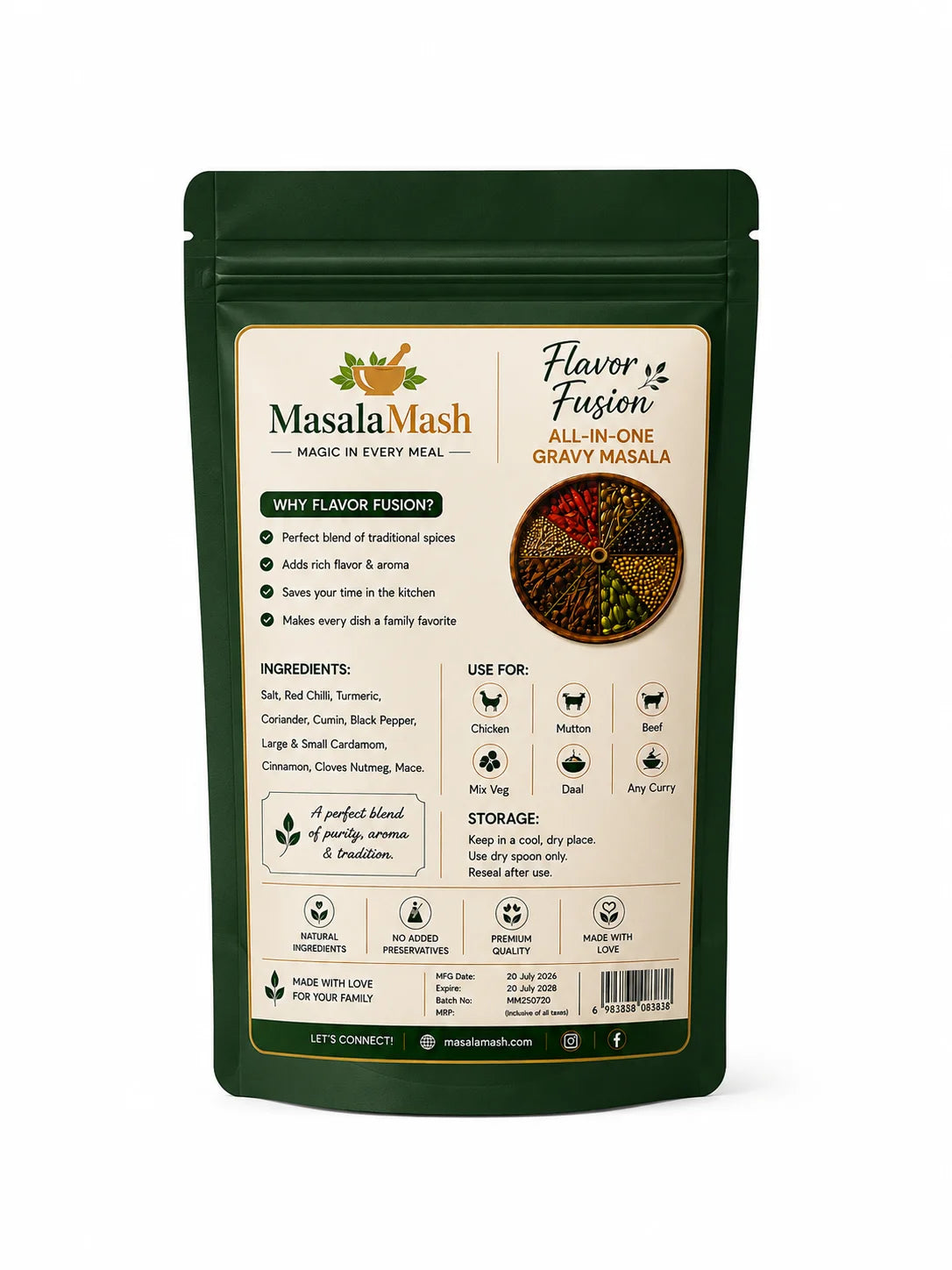 MasalaMash Flavor Fusion All-in-One Gravy Masala | 250g